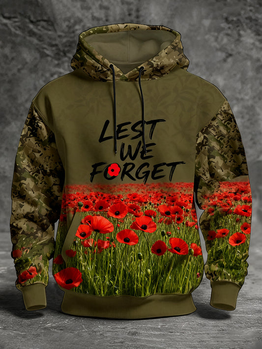 Męski Dzień Pamięci „ Zapomnij o mnie nie ”Poppy Hoodie