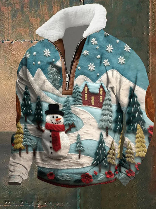 Męska bluza w stylu vintage Christmas Art Casual