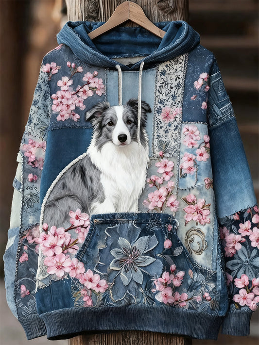 Unisex Animal Art Print Casual Vintage Bluza z kapturem