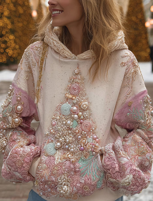 Damska świąteczna bluza z kapturem w stylu vintage