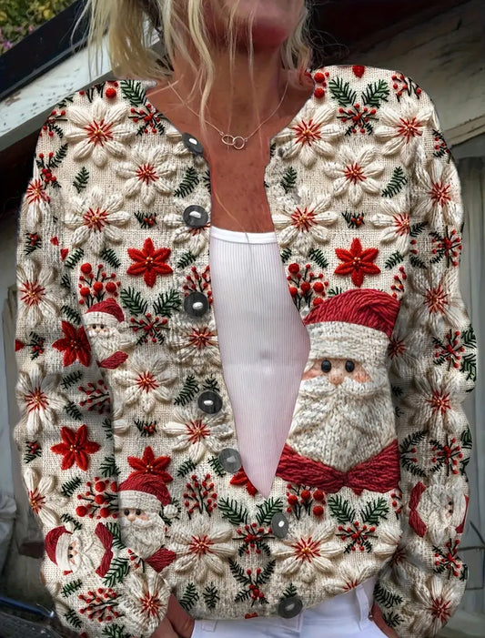 Damski sweter sweter w stylu vintage w stylu świątecznym