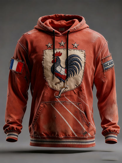 Męska francuska flaga Ricard Casual Bluza z kapturem