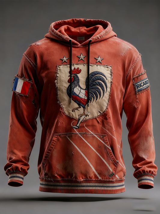 Męska francuska flaga Ricard Casual Bluza z kapturem