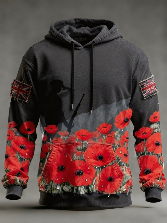 Męski Dzień Pamięci „ Zapomnij o mnie nie ”Poppy Hoodie