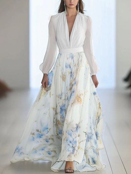 Damska czeska sukienka w kwiaty w stylu vintage