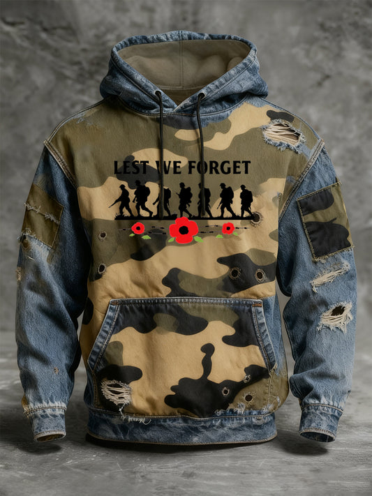 Męski Dzień Pamięci „ Zapomnij o mnie nie ”Poppy Hoodie