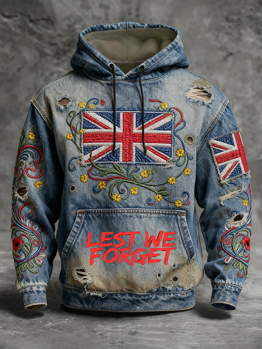 Męski Dzień Pamięci „ Zapomnij o mnie nie ”Poppy Hoodie