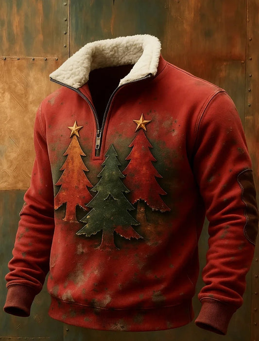 Męska bluza w stylu vintage Christmas Art Casual