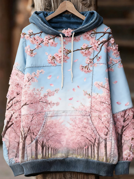 Unisex Art Print Casual Vintage Bluza z kapturem