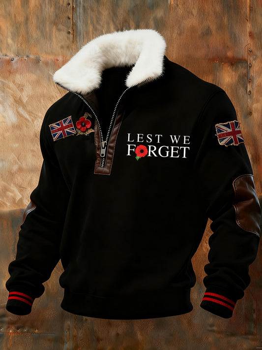 Dzień Pamięci Mężczyzn „ Zapomnij o mnie nie ”Kołnierz z makowego futra