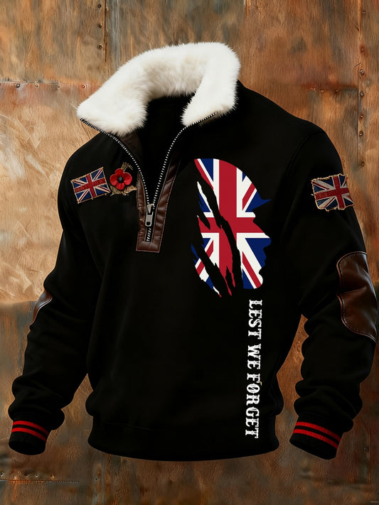 Dzień Pamięci Mężczyzn „ Zapomnij o mnie nie ”Kołnierz z makowego futra