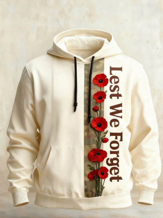 Męski Dzień Pamięci „ Zapomnij o mnie nie ”Poppy Hoodie