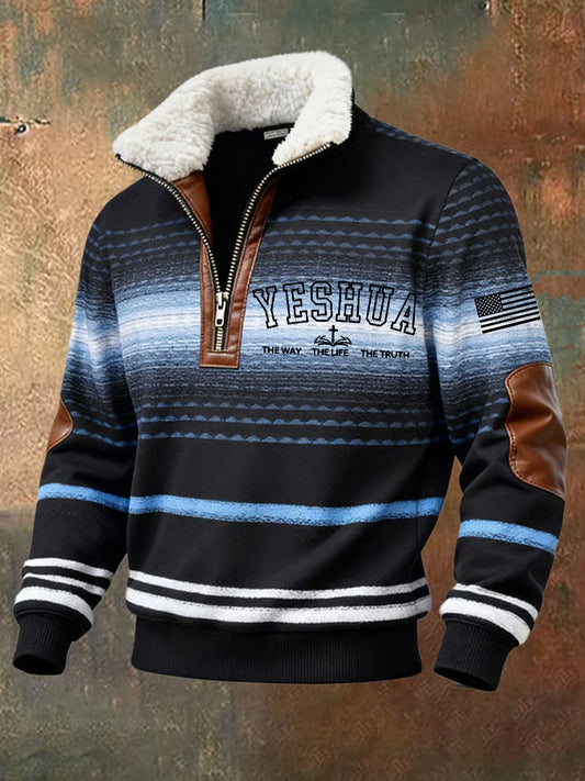 Męska bluza z kołnierzem w stylu vintage Art Faith Casual