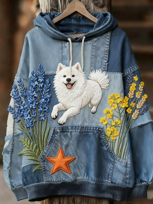 Unisex Animal Art Print Casual Vintage Bluza z kapturem