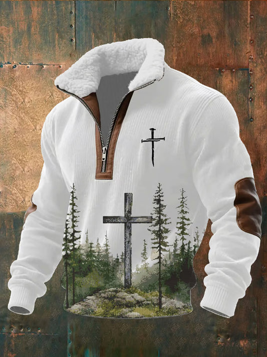 Męska bluza z kołnierzem w stylu vintage Art Faith Casual