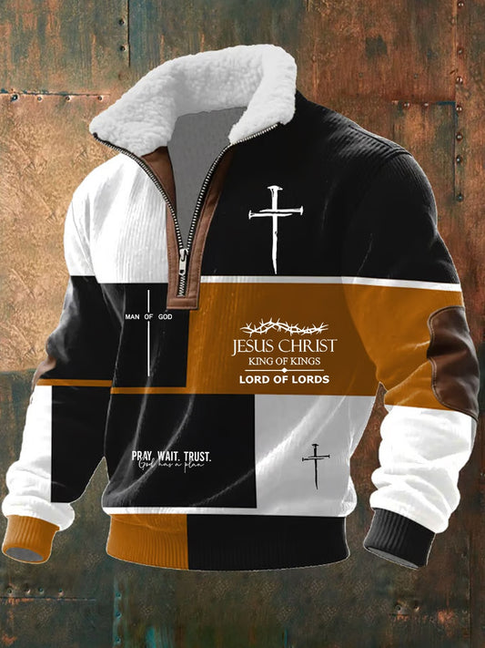 Męska bluza z kołnierzem w stylu vintage Art Faith Casual