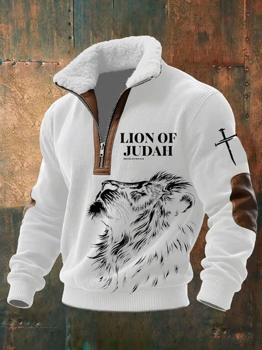 Męska bluza z kołnierzem w stylu vintage Art Faith Casual