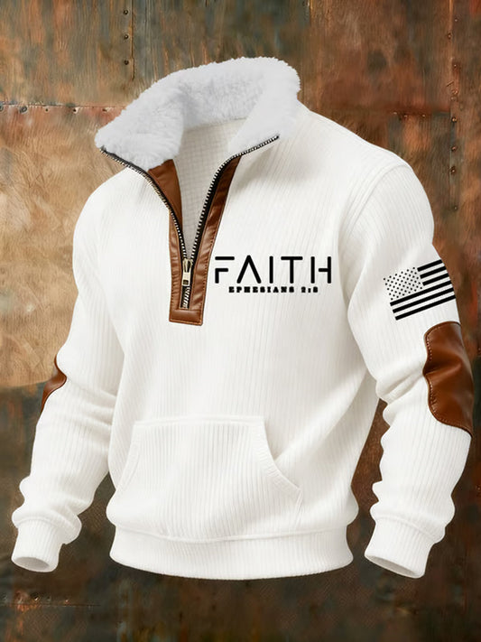 Męska bluza z kołnierzem w stylu vintage Art Faith Casual