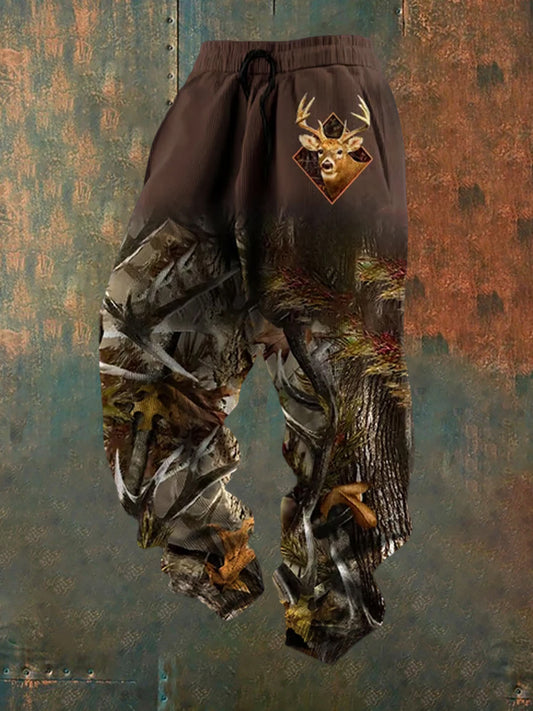 Luźne spodnie w stylu retro z nadrukiem zachodnim