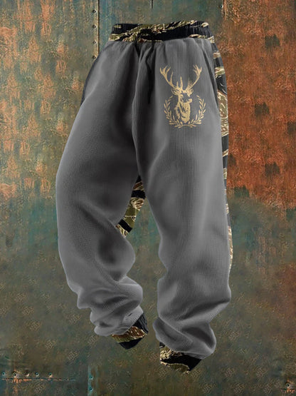 Luźne spodnie w stylu retro z nadrukiem zachodnim