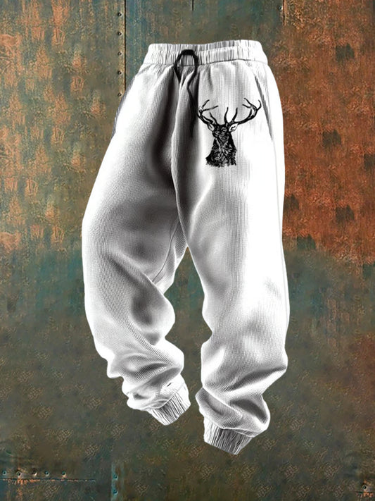 Luźne spodnie w stylu retro z nadrukiem zachodnim