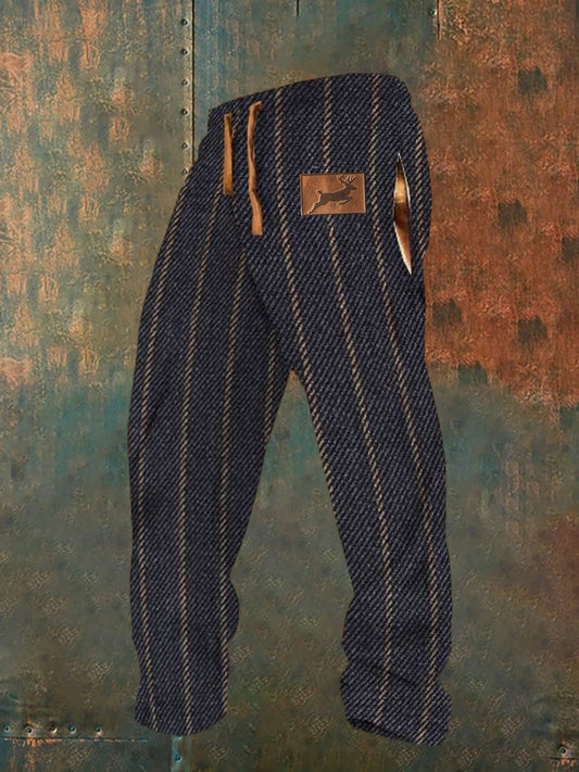 Luźne spodnie w stylu retro z nadrukiem zachodnim