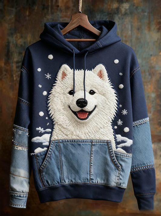 Unisex Animal Art Print Casual Vintage Bluza z kapturem