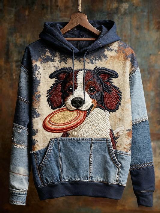 Unisex Animal Art Print Casual Vintage Bluza z kapturem