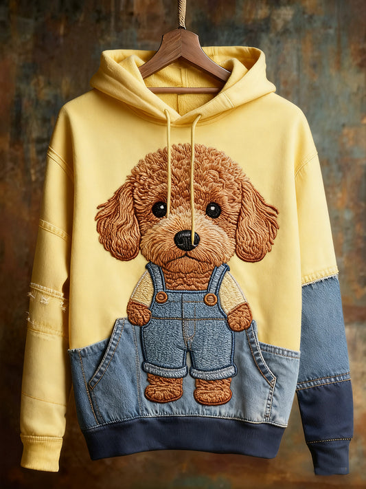 Unisex Animal Art Print Casual Vintage Bluza z kapturem