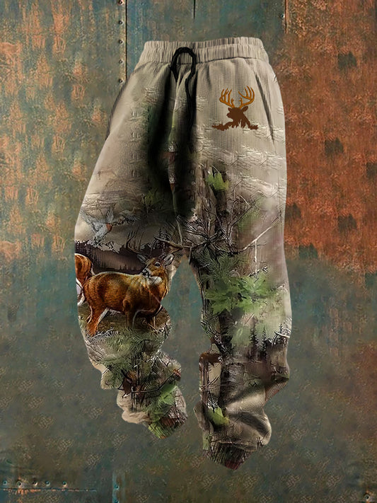 Luźne spodnie w stylu retro z nadrukiem zachodnim