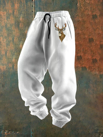 Luźne spodnie w stylu retro z nadrukiem zachodnim