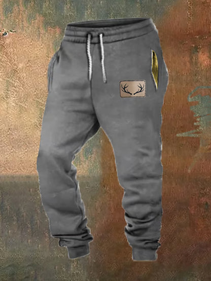 Luźne spodnie w stylu retro z nadrukiem zachodnim