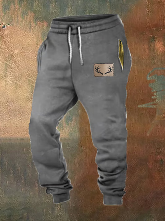 Luźne spodnie w stylu retro z nadrukiem zachodnim