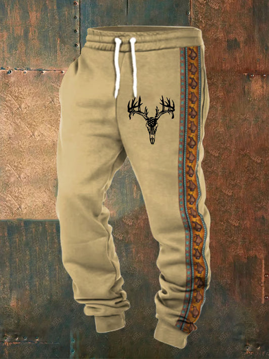 Luźne spodnie w stylu retro z nadrukiem zachodnim